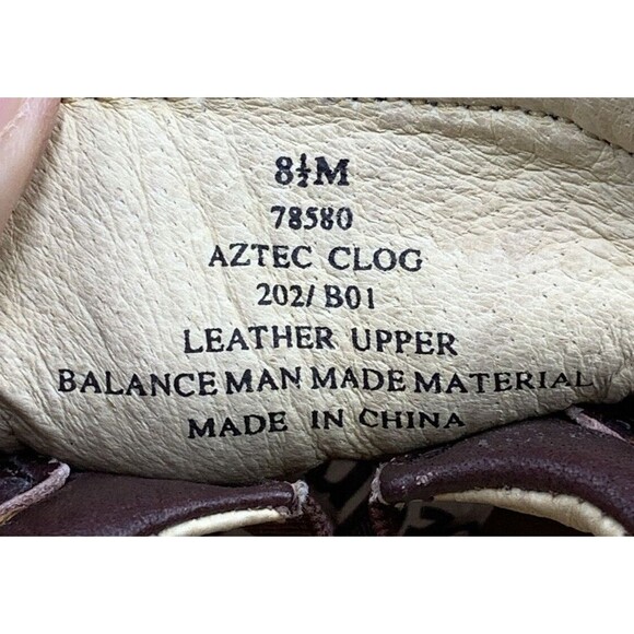 Frye Aztec Clog Crept Wedge Slides  Women’s Size 8.5 Brown Leather Square Toe - Picture 15 of 16